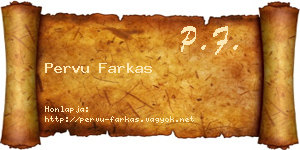 Pervu Farkas névjegykártya